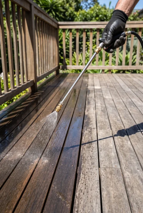 Anti mould chemical deck washing