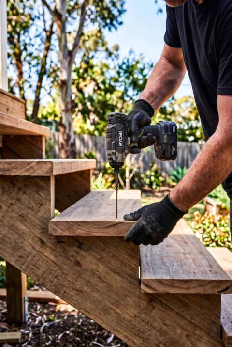 Building timber stairs