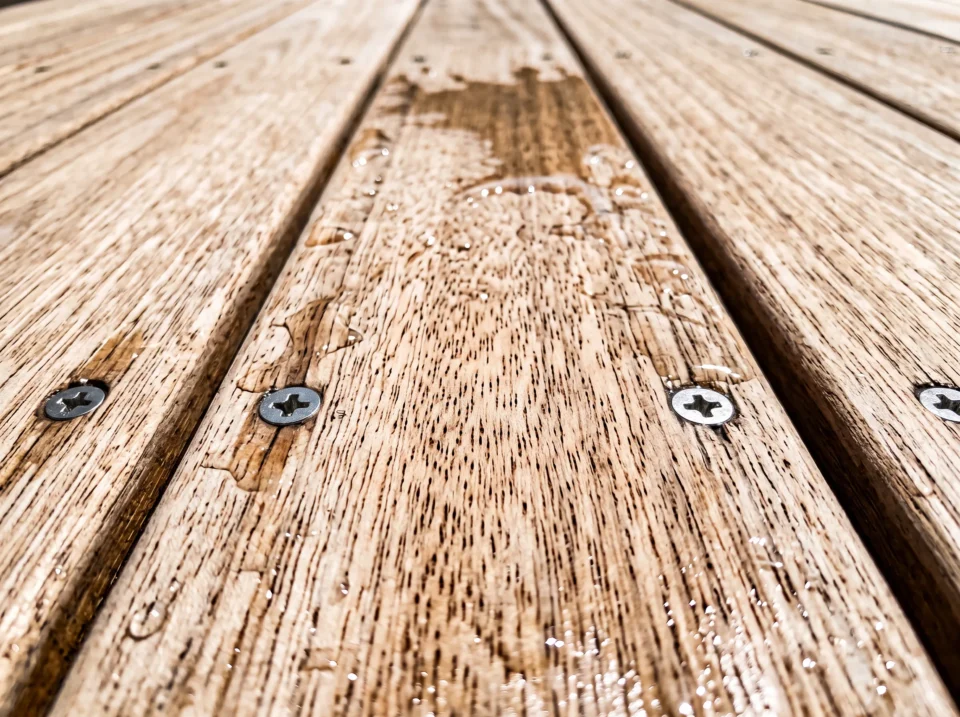 Clean deck boards after washing