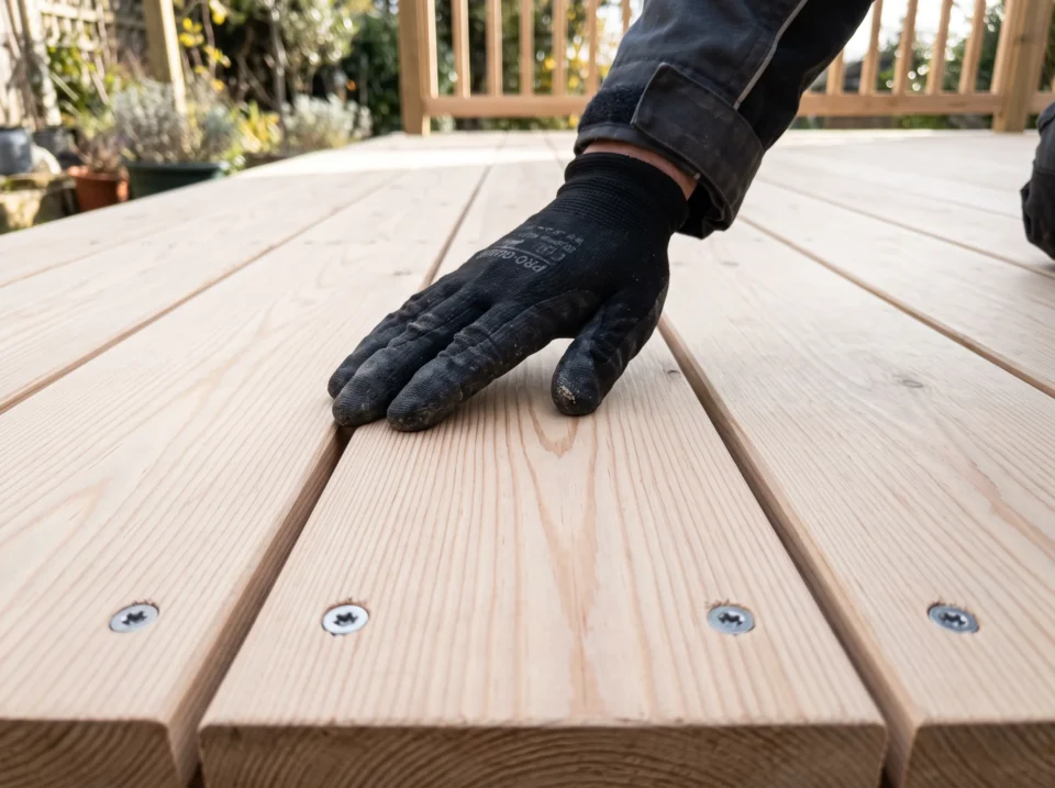 Deck boards before oiling