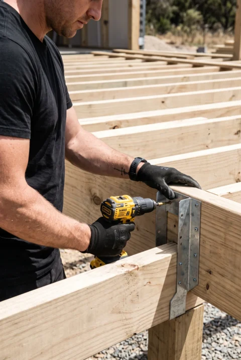 Deck subframe joist hanger