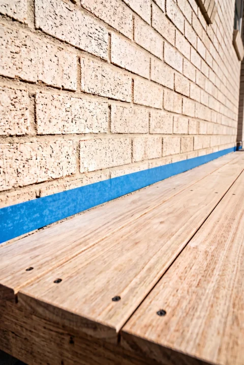 Painter's Tape protecting a brick wall from oil