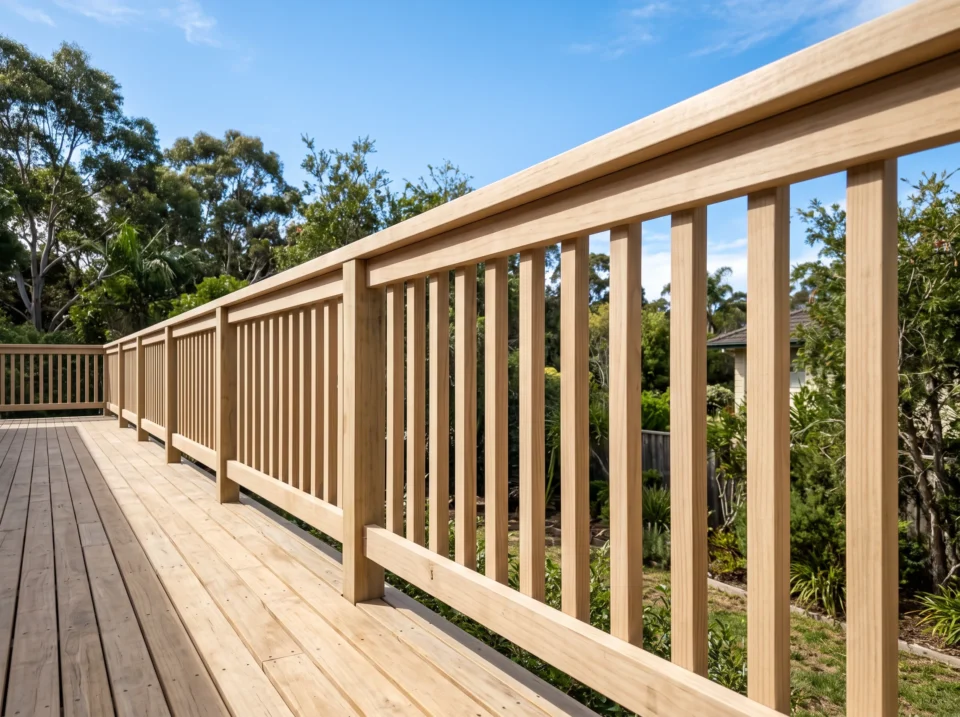 Repaired deck balustrade